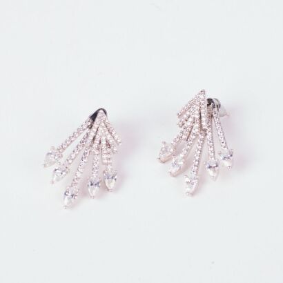 A Pair Of Piwakawaka Style Diamante Earrings