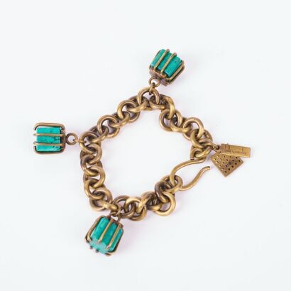 A Kelly Wearstler Turquoise And Antique Chain Bracelet