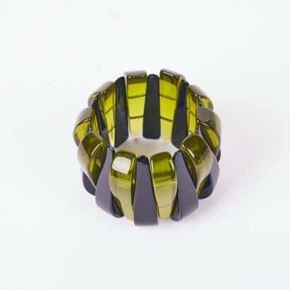 A Green And Black Vintage Resin Bracelet