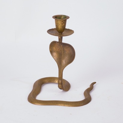 A Brass Cobra Candlestick