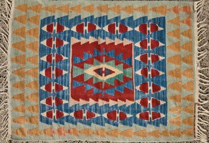 A Vintage Small Turkish Pastel Kilim