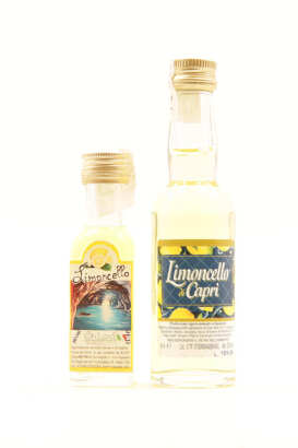 (1) Two Limoncello di Capri Miniature Bottles Sold as One Lot (40ml, 15ml)