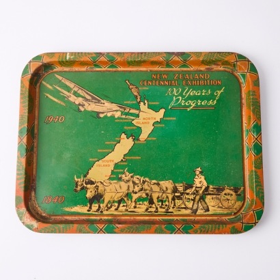 A Tin Tray from the New Zealand Centennial Exhibition