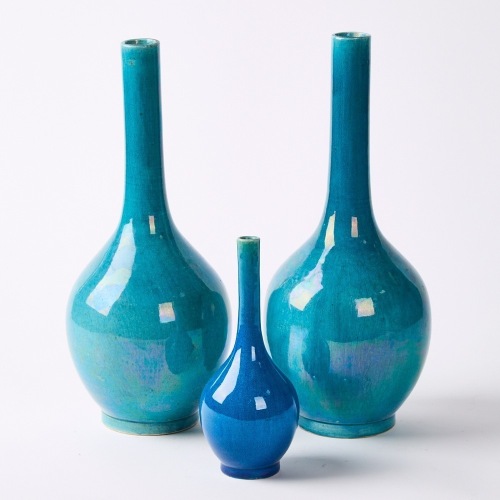 A Trio of Turquoise Glazed Vases, China