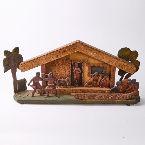 A Jane Brenkley Diorama of a Wharenui Scene