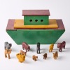 A Wood Crafted Noah's Ark with Animals - 2