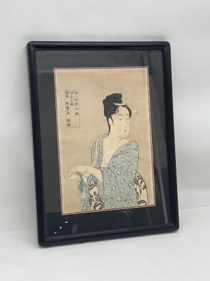 Two Japanese Ukiyo-E Prints AND One Chinese 'Bird and Flowers' Print