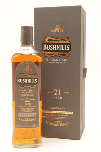 (1) Bushmills 21 Year Old Three Wood, Single Malt Irish Whiskey 40% abv