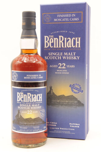 (1) Benriach 22 Year Old Moscatel Wood Finish, Single Malt Scotch Whisky 46% abv