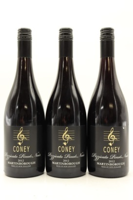 (3) 2012 Coney 'Pizzicato' Pinot Noir, Martinborough