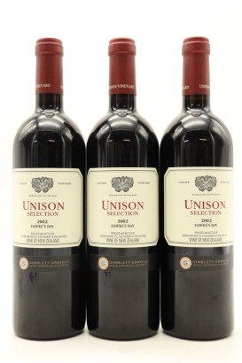 (3) 2002 Unison Vineyard Unison Selection Red, Gimblett Gravels