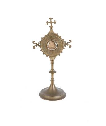 A Vintage Gilt Brass Religious Standing Cross