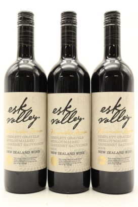 (3) 2009 Esk Valley Winemakers Reserve Merlot - Malbec - Cabernet, Gimblett Gravels