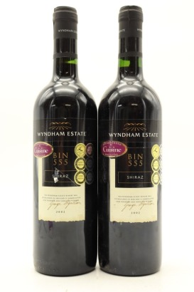 (2) 2002 Wyndham Estate Bin 555 Shiraz, South Eastern Australia