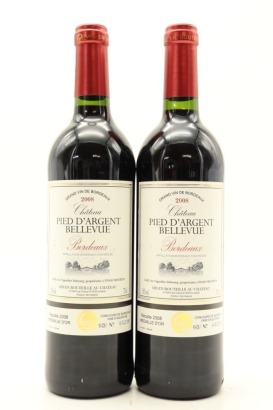 (2) 2008 Chateau Pied d'Argent Bellevue, Bordeaux