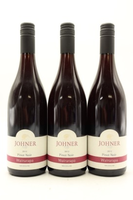 (3) 2012 Johner Estate Pinot Noir, Gladstone