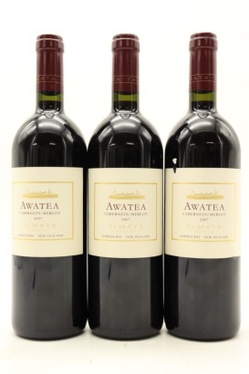 (3) 2007 Te Mata Estate Awatea Cabernets Merlot, Hawke's Bay