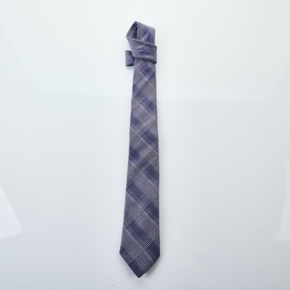 Eredi Chiarni, 60% Silk 40% Cotton Navy Tie, Made in Italy