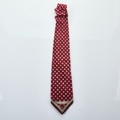 Gianfranco Ferre, Red Spot 100% Silk Tie, Made in Italy