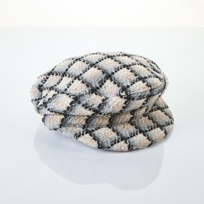 Chanel, Fantasy Black / White Tweed Cap