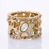 Chanel, Gold-tone Crystal CC Ring, SIze L