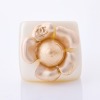 Chanel, Acetate CC Logo Camelia Ring, Size L