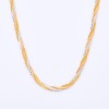 18ct Bi-colour, 40cm tight, bevelled Flattened Curb Link Necklace