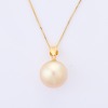 18ct Yellow Gold, South Sea Pearl Pendant on 45cm Box Link Chain