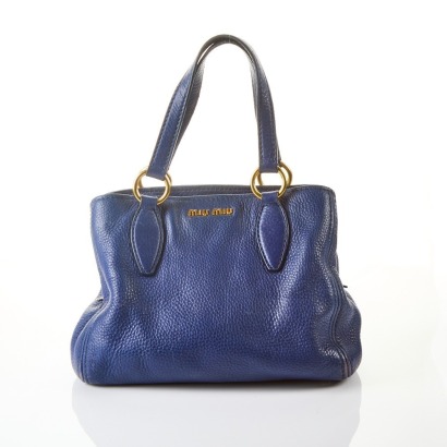 Miu Miu, 2-Way Blue Leather Bag