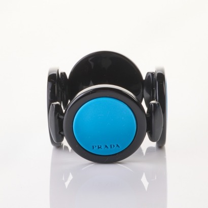 Prada, Large Resin Circle Stretch Bracelet with Box