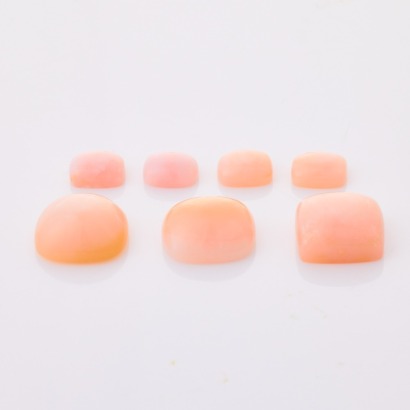Parcel of Seven, Loose Pink Peruvian Opals totalling 49cts,
