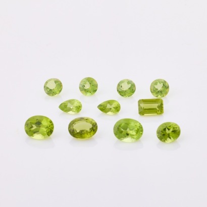 Parcel of Eleven, Loose Green Peridot totalling 15.10cts