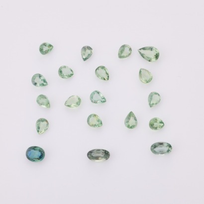 Parcel of Nineteen Small, Prasiolites (Green quartz) totalling 6.20cts