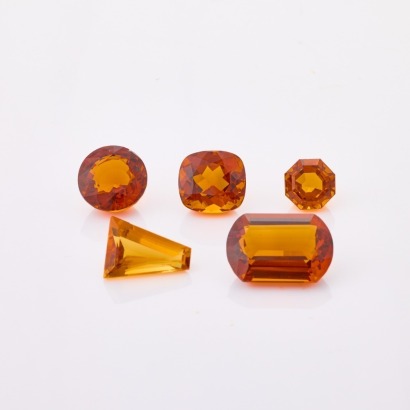 Parcel of Five, Loose Large, Fancy Cut Cognac Citrine totalling 113.0cts