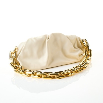 Bottega Veneta, Beige Chain Pouch