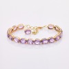 14ct Yellow Gold, 18cm, Oval Cut Amethyst Bracelet