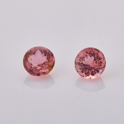 One Pair of Loose, Round 2.20ct Pink Tourmalines
