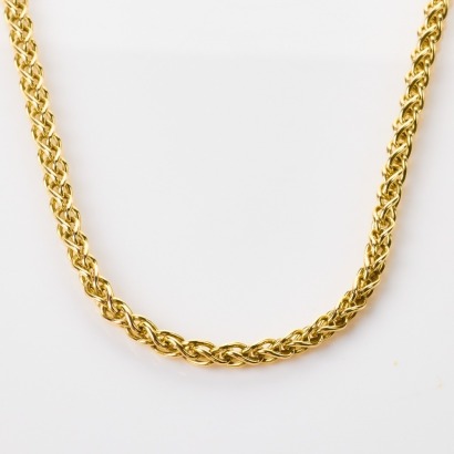 10ct Yellow Gold, 46cm Woven Link Hollow Chain