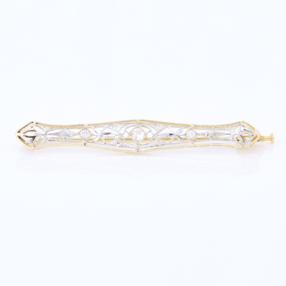 18ct Yellow Gold, Vintage, .18ct Diamond Set Brooch