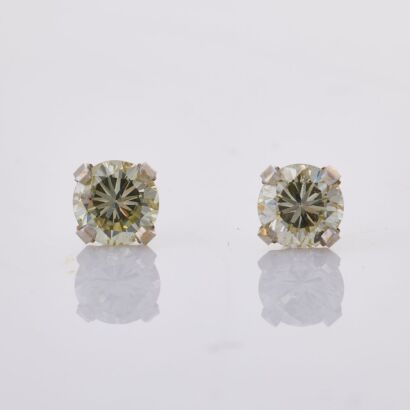 14ct White Gold, 3.80mm Diamond Stud Earrings