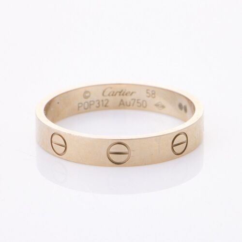 Cartier, 18ct White Gold, Narrow Love Ring, Size 58