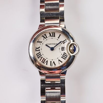 Stainless Steel, 28mm, Cartier Ballon Bleu, Quartz Wristwatch