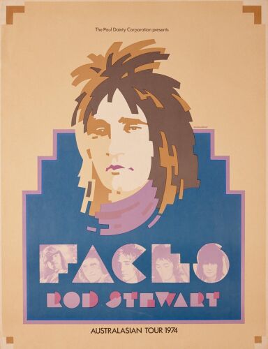 Rod Stewart and The Faces Australian Tour Poster 1974