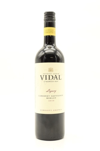 (1) 2010 Vidal Estate Legacy Cabernet Sauvignon - Merlot, Gimblett Gravels [BC96]