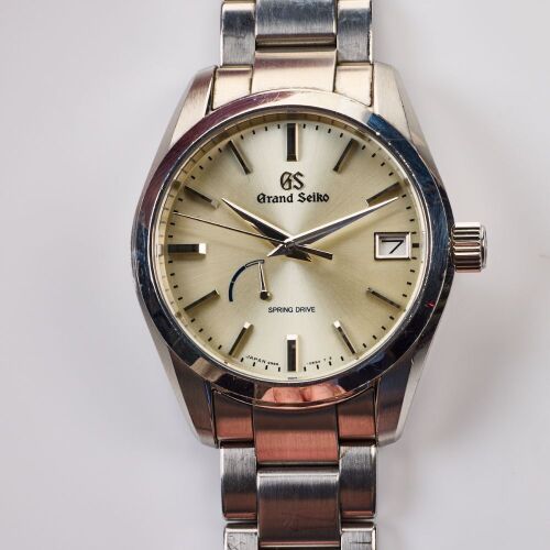 Stainless Steel, 39mm Grand Seiko, Spring Drive Champagne Dial Wristwatch