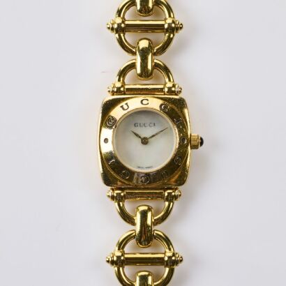 Gold Plated, 21mm Gucci 6400L Horsebit Quartz Wristwatch