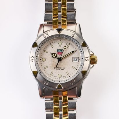 Stainless Steel/Gold-tone, 37mm TAG Heuer, Professional 200 Quartz Wristwatch