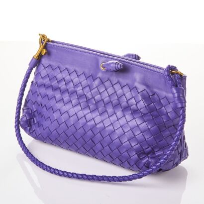 Bottega Veneta, Purple Intrecciato Frame Pochette