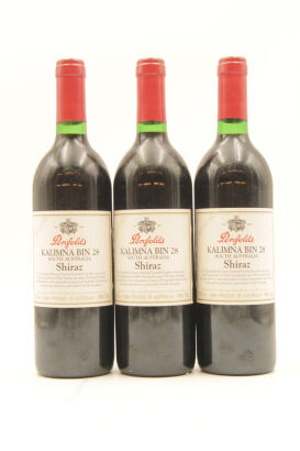 (3) 1996 Penfolds Bin 28 Kalimna Shiraz