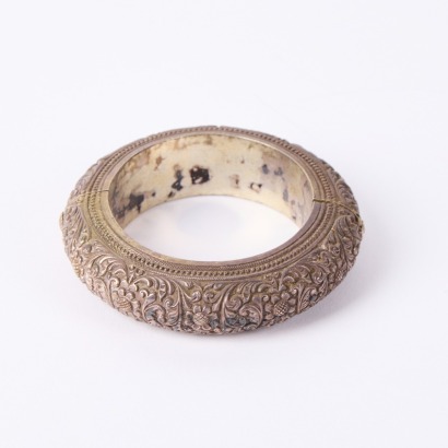 A Silver Toned Decorative Bangle